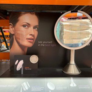 Brand New Sealed Simplehuman 8" Sensor Mirror 5X &10X Magnification -- Silver